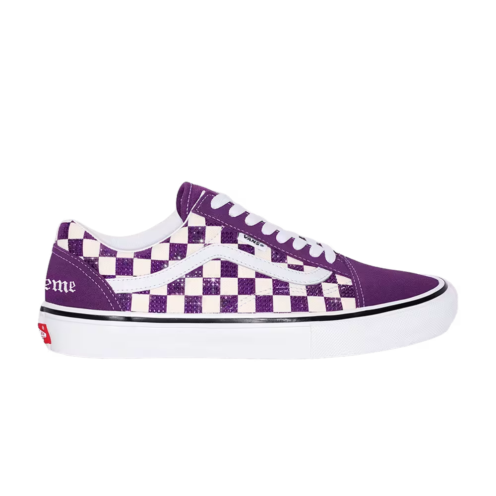 Supreme x Swarovski x Vans Skate Old Skool Purple