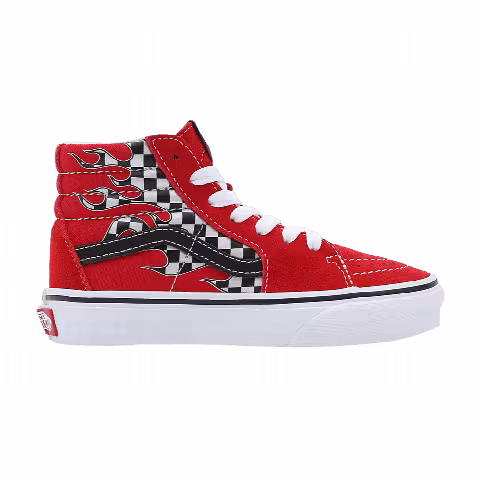 Vans Sk8-Hi Kids 'Checkerboard Flame - Racing Red'