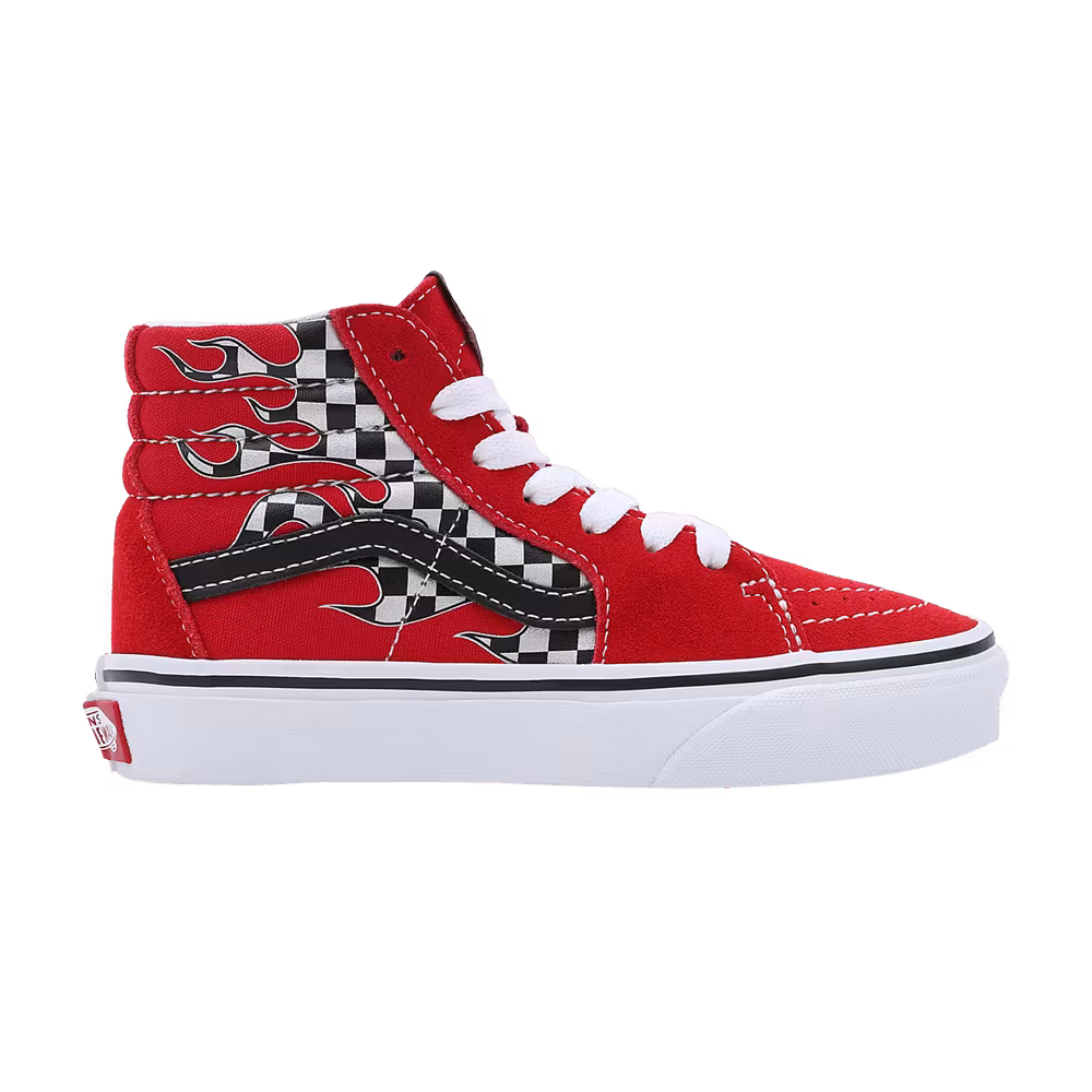 Vans Sk8-Hi Kids Checkerboard Flame - Racing Red
