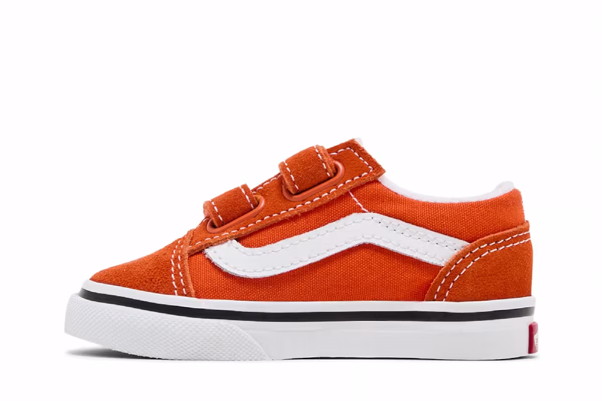 Vans Old Skool V Toddler Red Orange, view 4