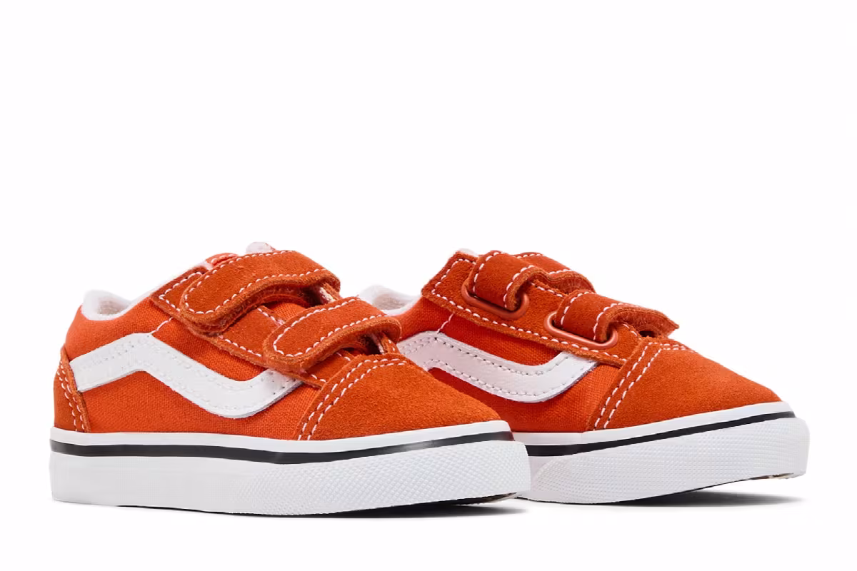 Vans Old Skool V Toddler Red Orange, view 9