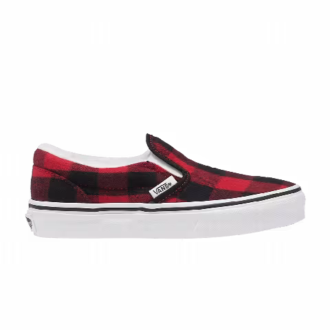 Vans Classic Slip-On V Kids 'Plaid - Red'