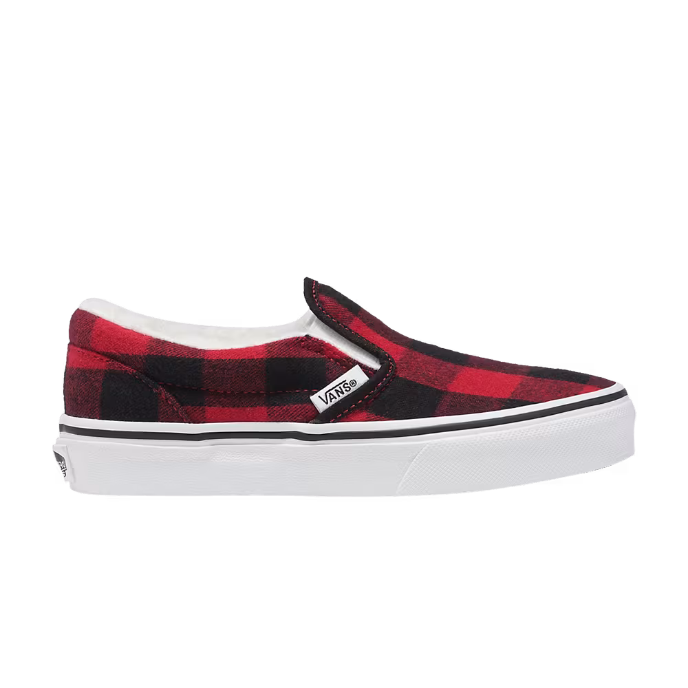 Vans Classic Slip-On V Kids Plaid - Red
