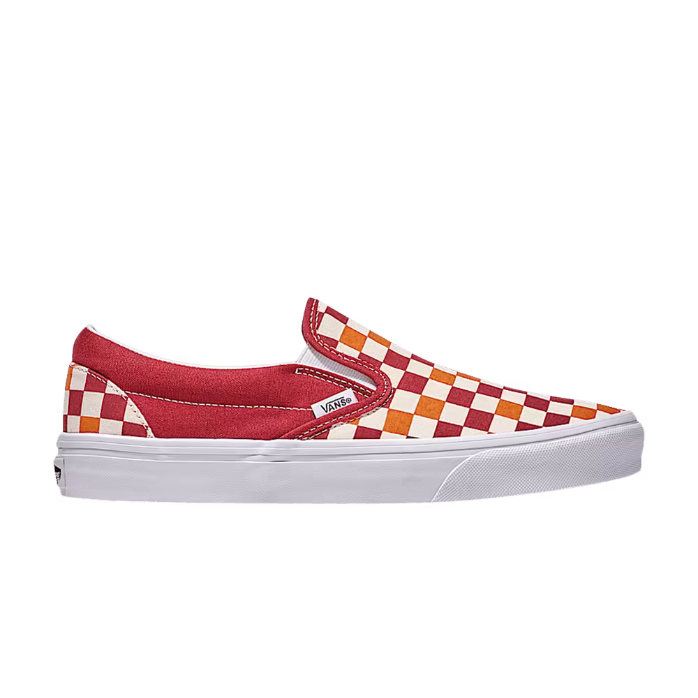 Vans Classic Slip-On Checkerboard - Red Orange White