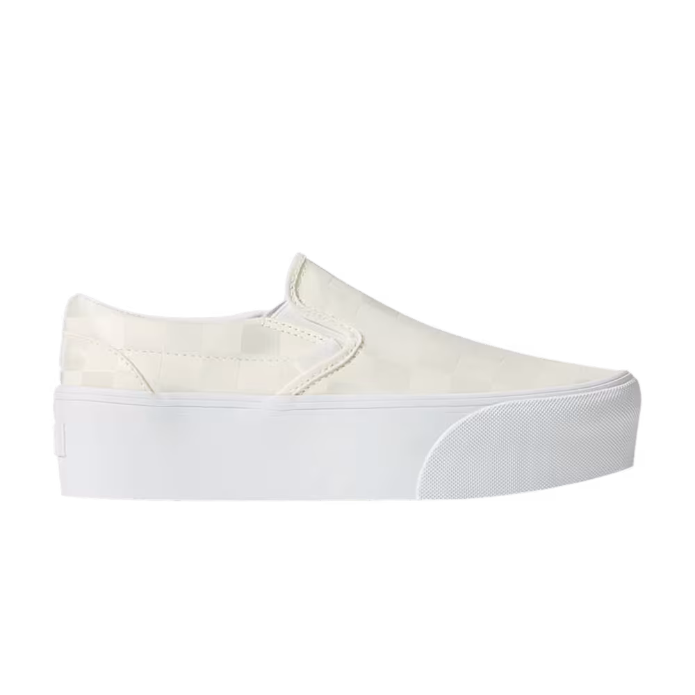 Vans Classic Slip-On Stackform Checkerboard - White