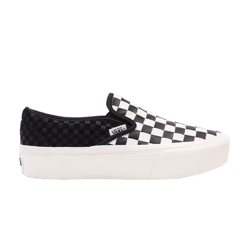 Vans Classic Slip-On Platform Woven - Black Blanc de Blanc