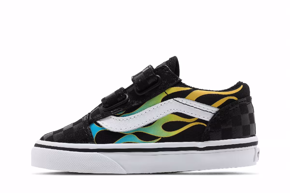 Vans Old Skool V Toddler Glow Flame, view 4