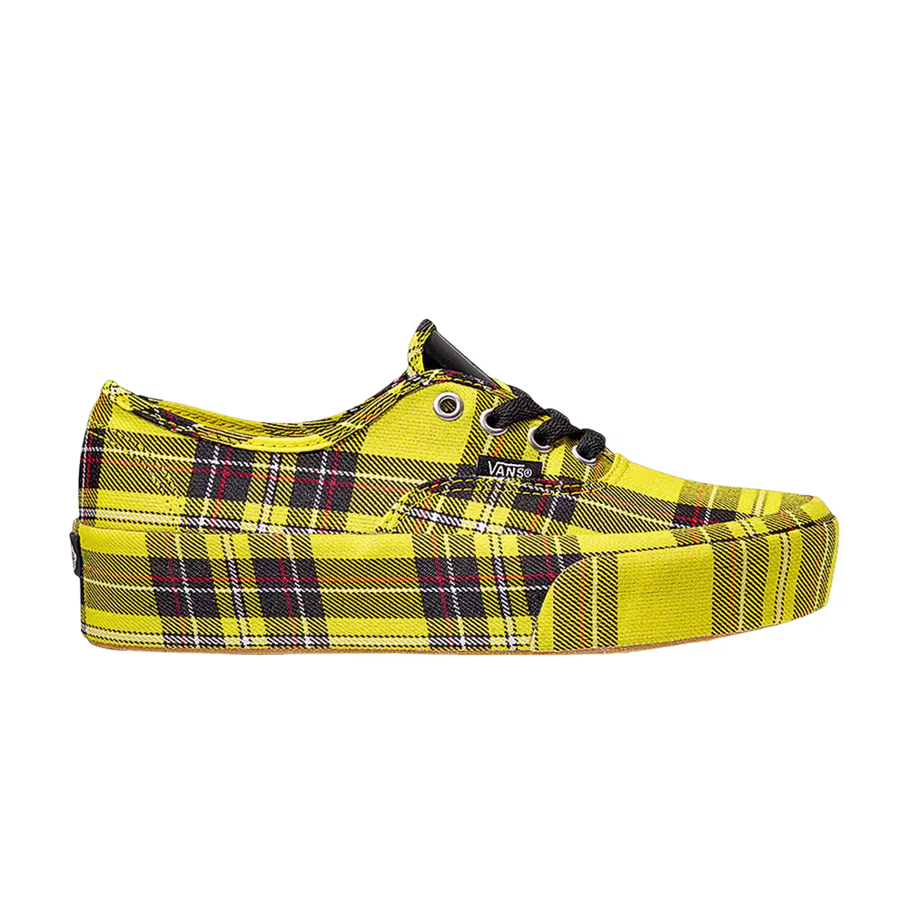 Vans Authentic Platform Patent Plaid - Lemon Chrome