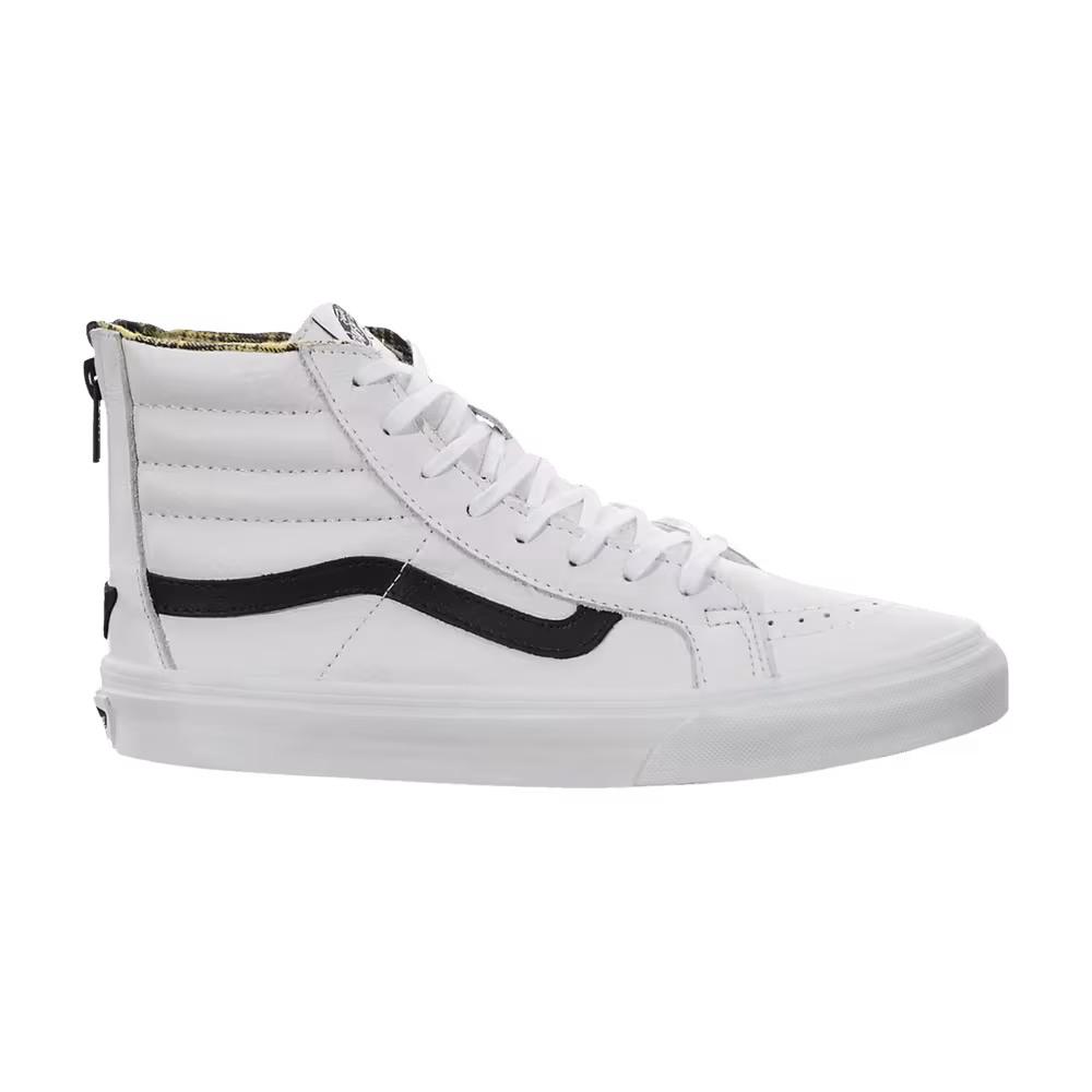 Vans Sk8-Hi Slim Zip Plaid Flannel - White