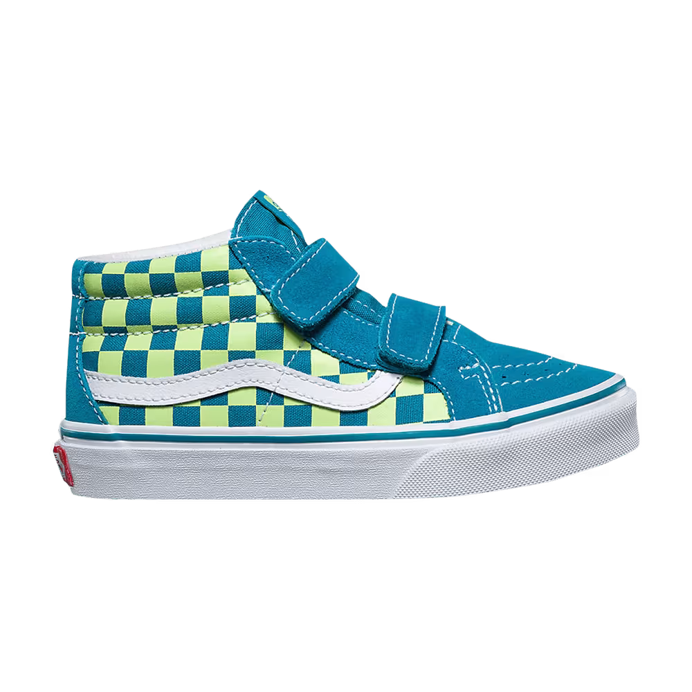 Vans Sk8-Mid Reissue V Kids Checkerboard - Enamel Blue Sharp Green