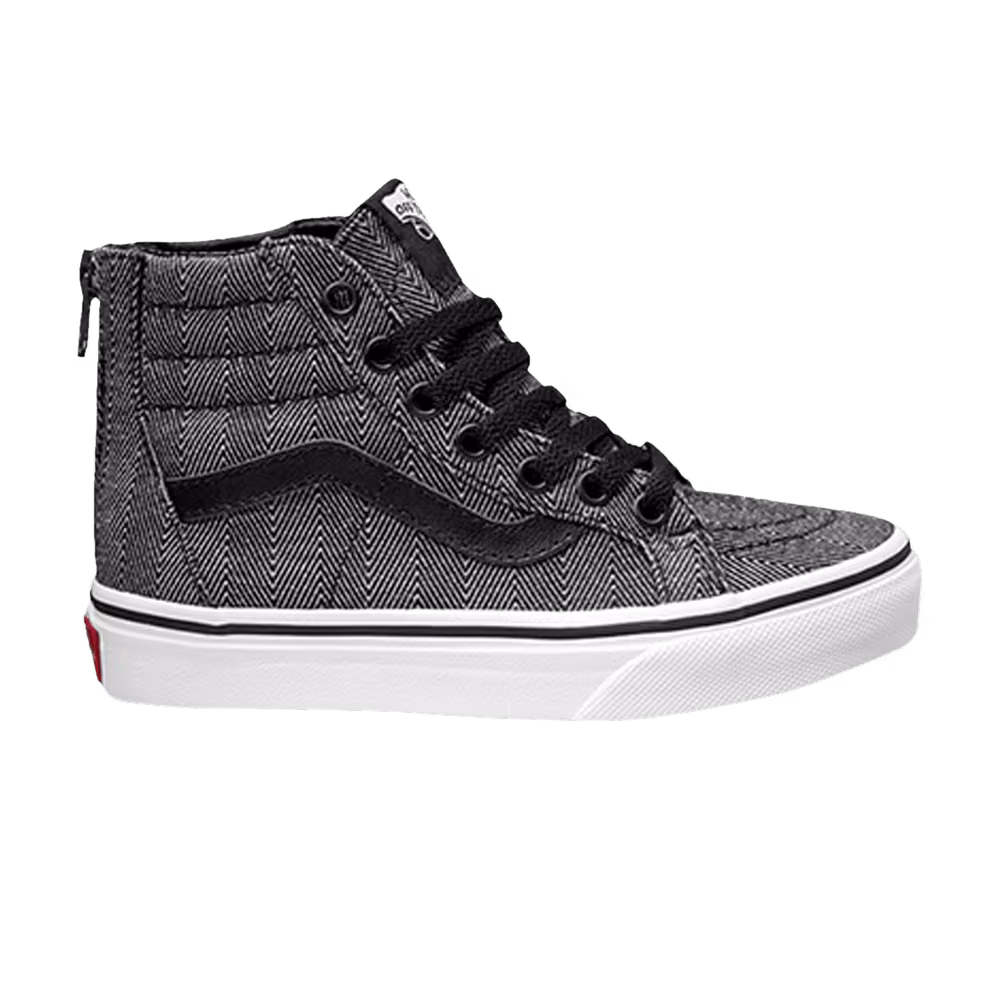 Vans Sk8-Hi Zip Kids Oversized Herringbone - Black