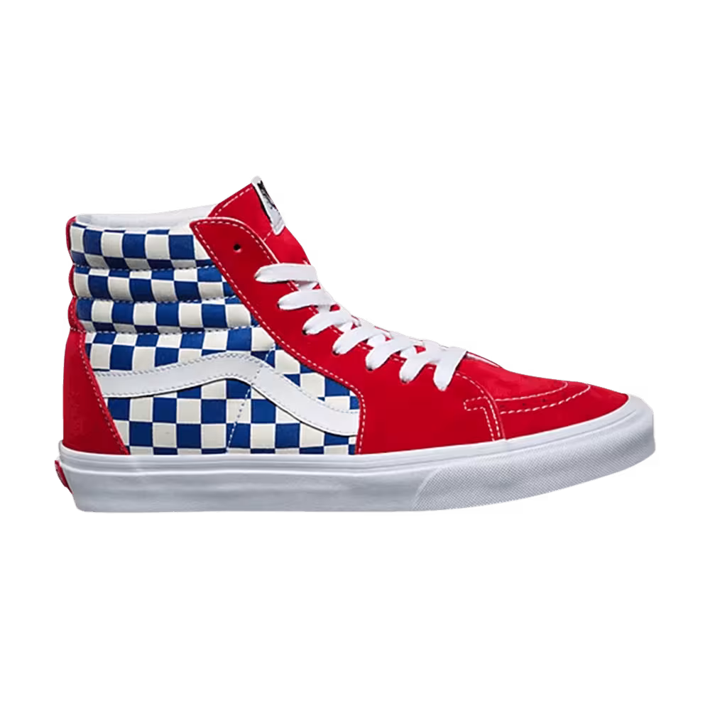 Vans Sk8-Hi Kids BMX Checkerboard - True Blue Red