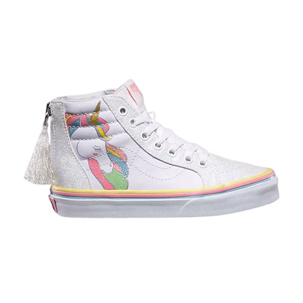 Vans Sk8-Hi Zip Kids Unicorn - White Glitter