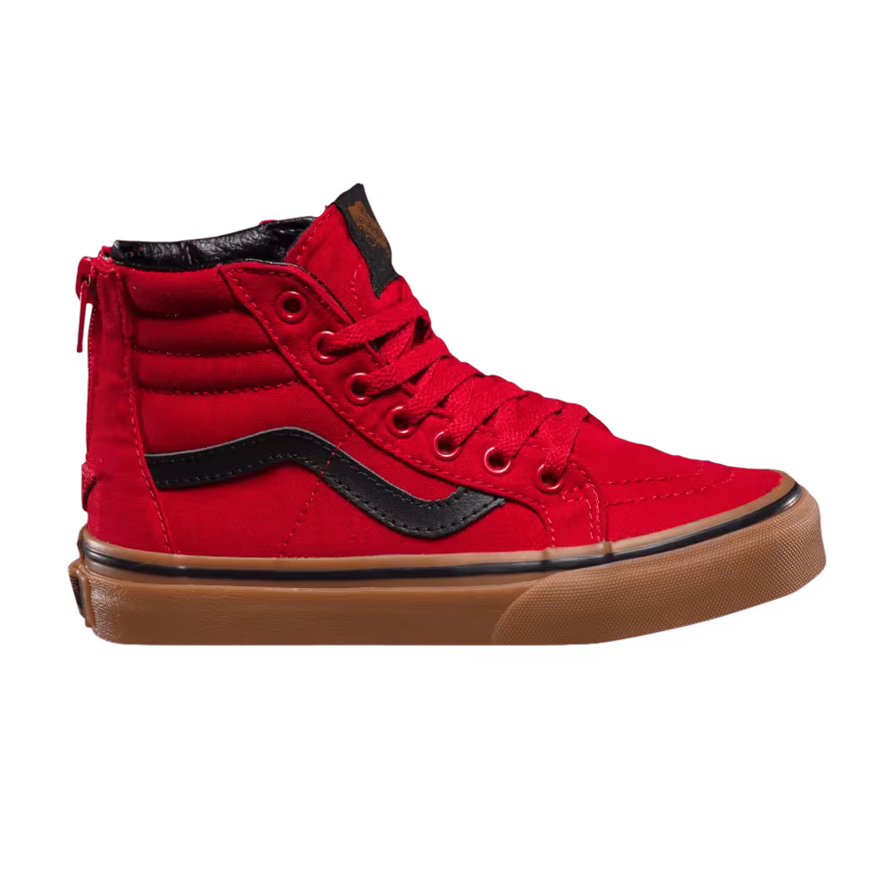 Vans Sk8-Hi Zip Little Kids Racing Red Gum