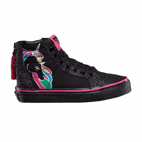 Vans Sk8-Hi Zip Kids 'Unicorn - Black Glitter'