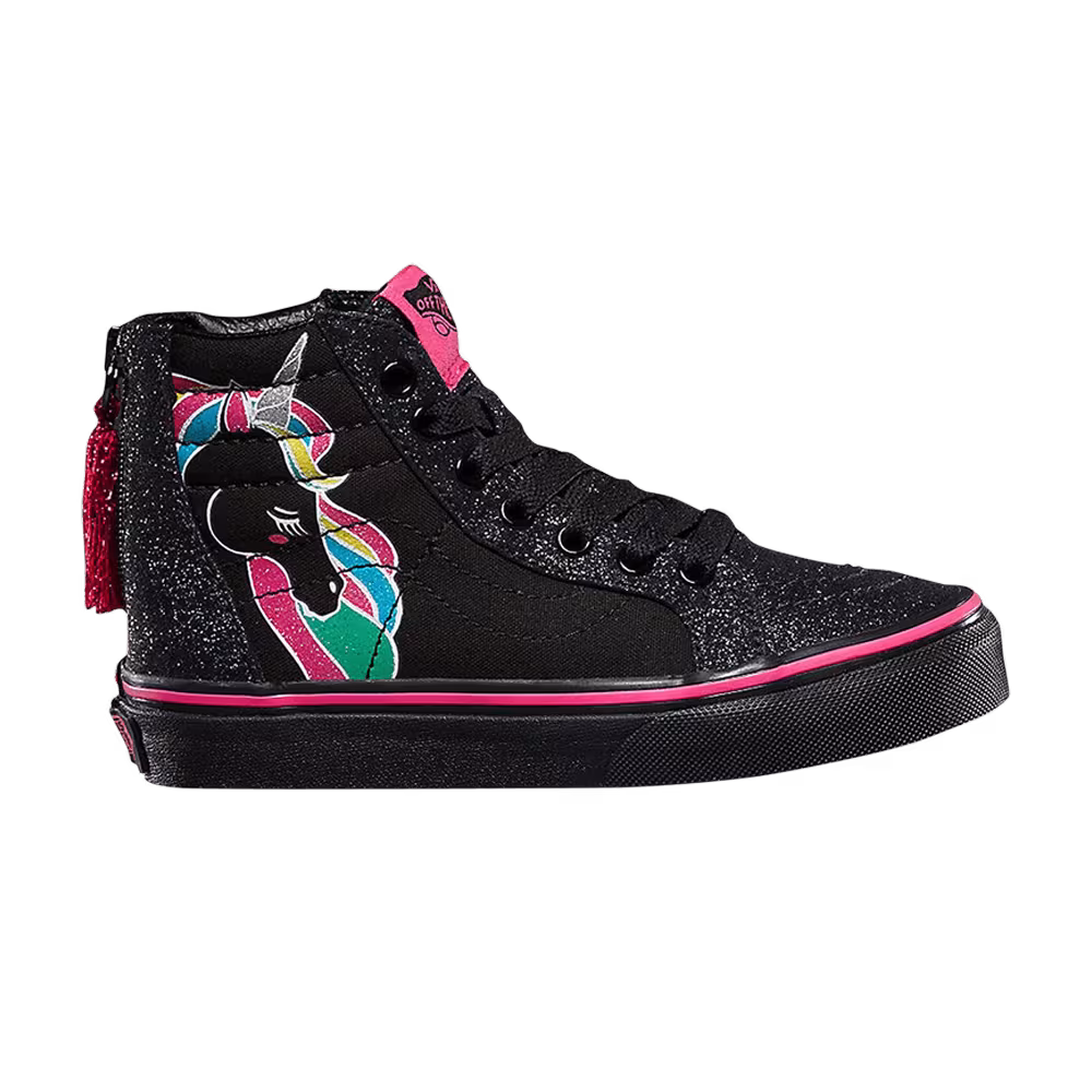 Vans Sk8-Hi Zip Kids Unicorn - Black Glitter