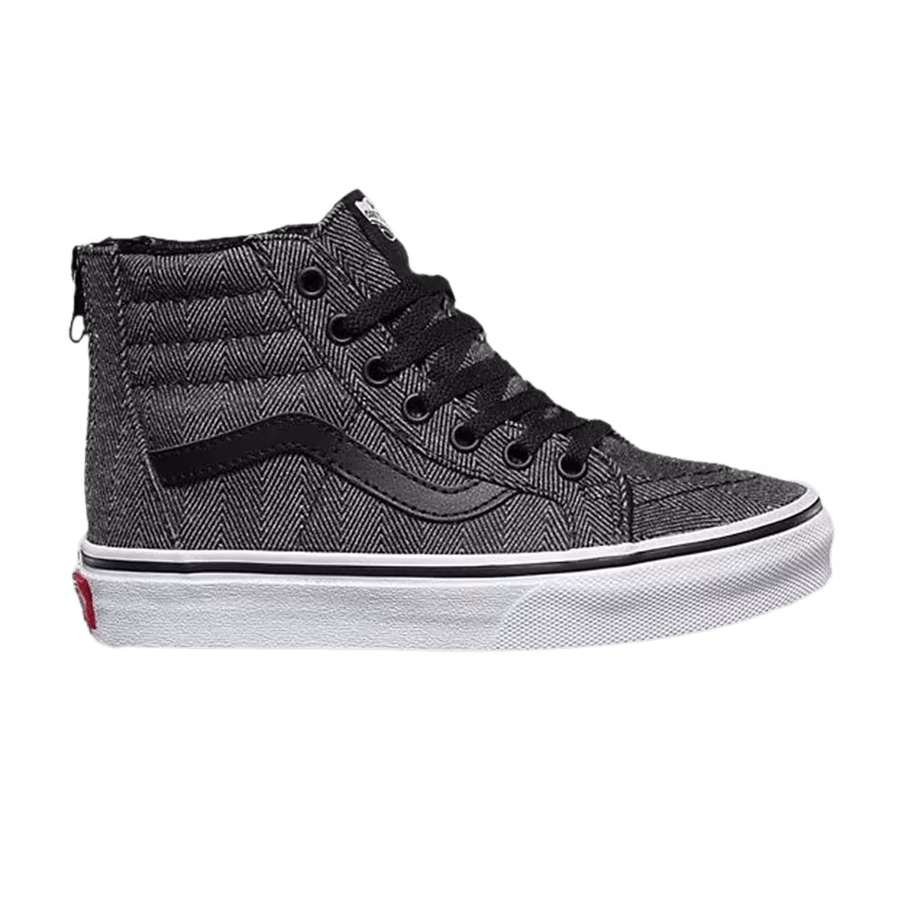 Vans Sk8-Hi Zip Toddler Oversized Herringbone - Black