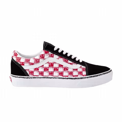 Vans Old Skool 'Sketch Checkerboard - Black Red'