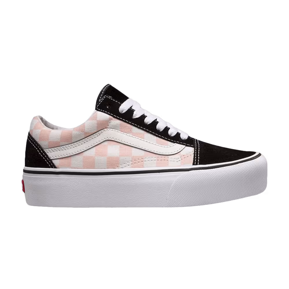 Vans Old Skool Platform Checkerboard - Black Pink Dogwood