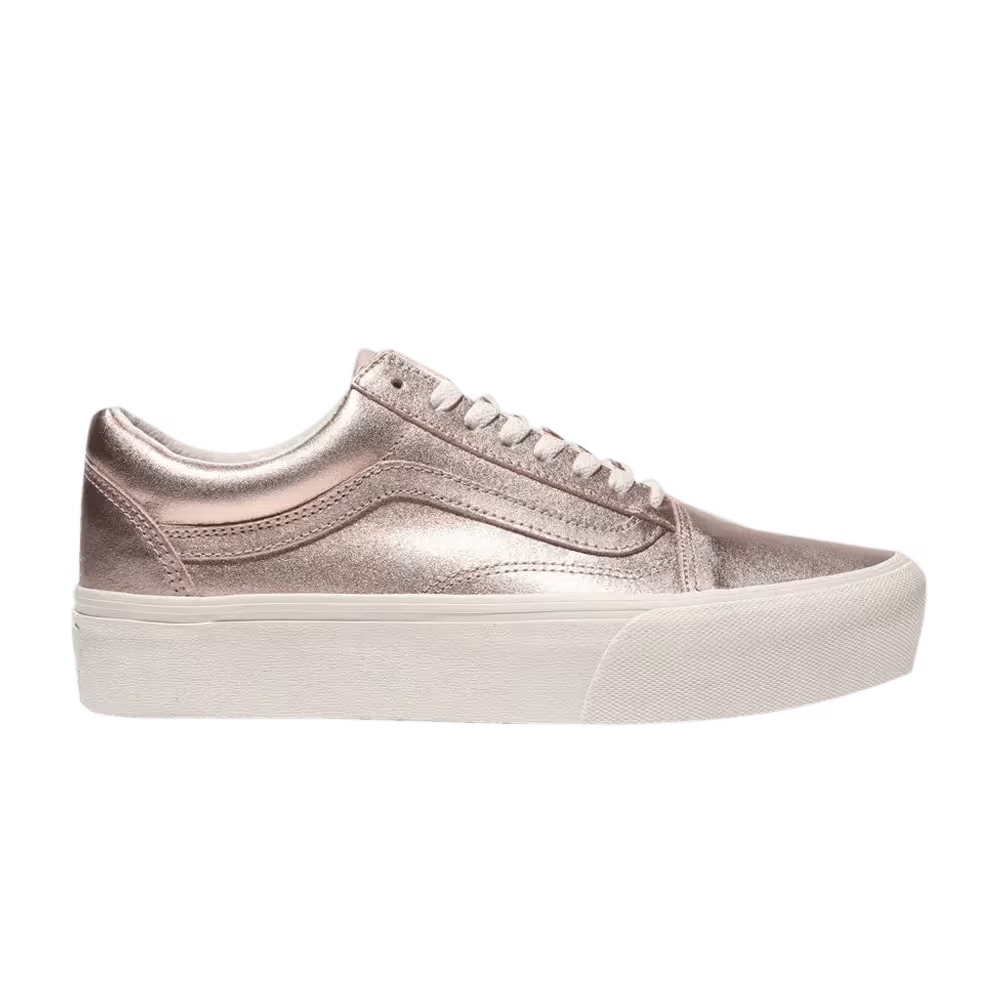 Vans Women's Old Skool Platform Metallic Rose Gold
