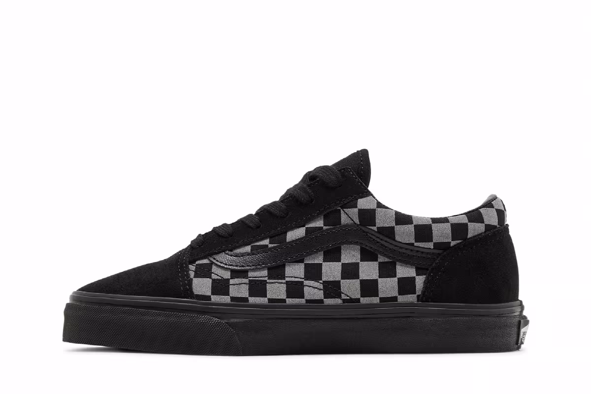 Vans Old Skool Kids Reflective Checkerboard - Black, view 4