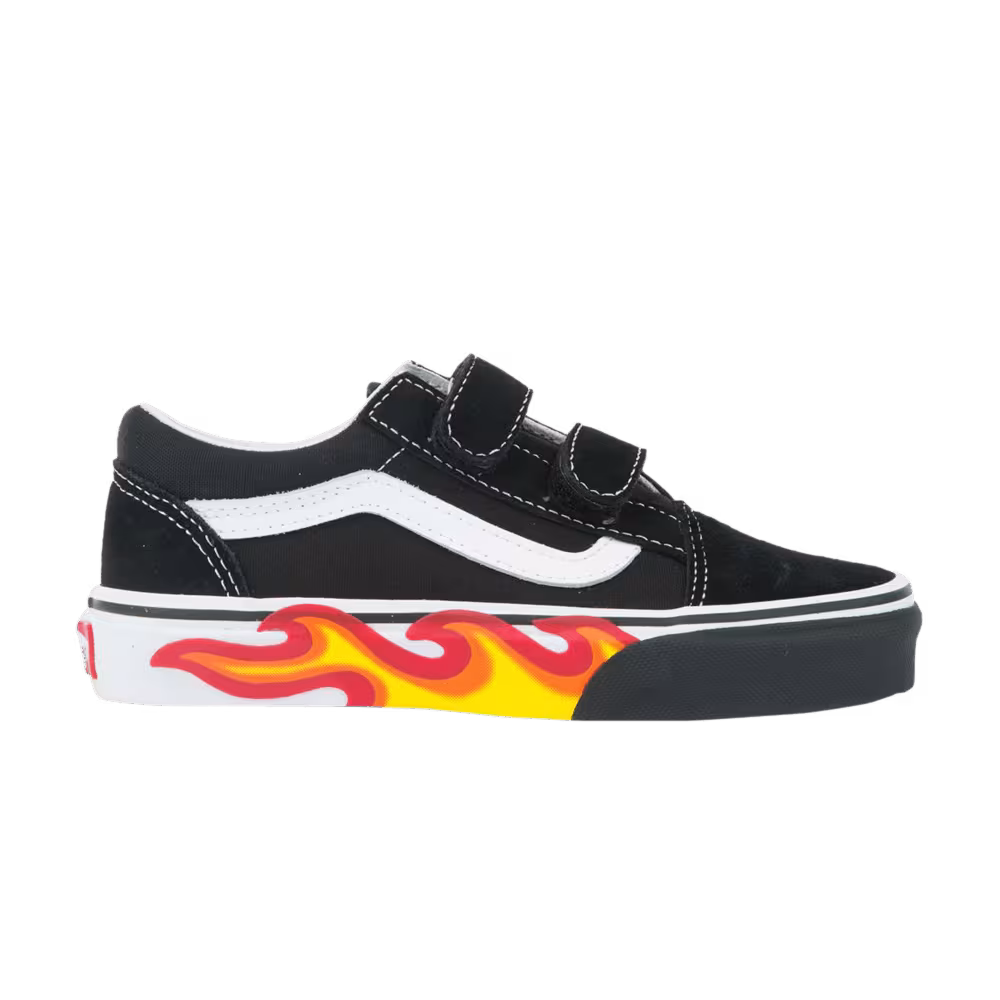 Vans Old Skool V Kids Flame Cut Out