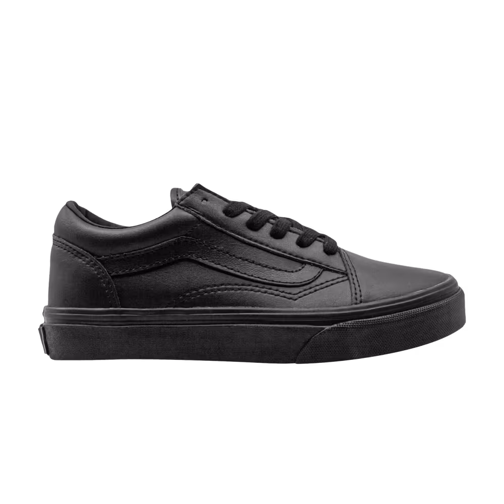 Vans Old Skool Big Kids Classic Tumble - Black Mono