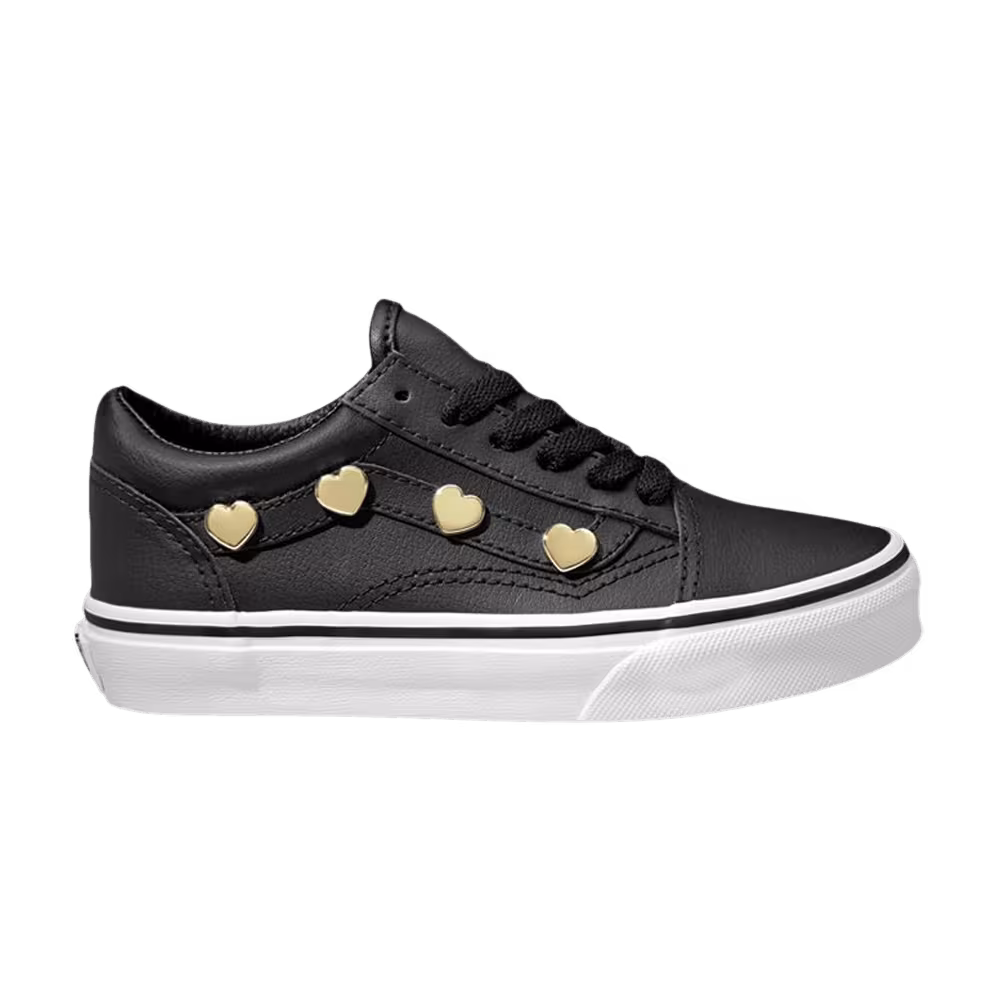 Vans Old Skool Kids Heart Studs - Black