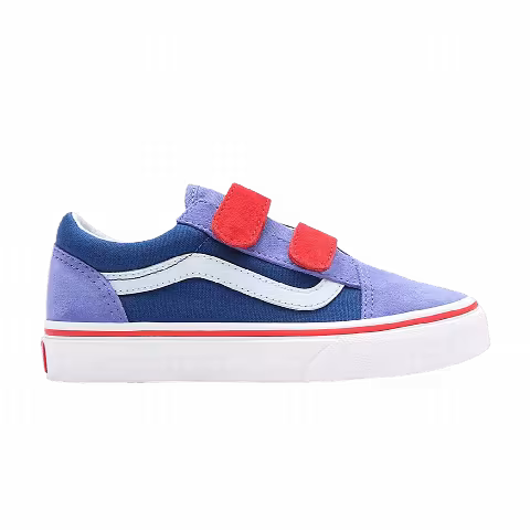 Vans Old Skool V Kids 'Color Block - Baja Blue High Risk Red'