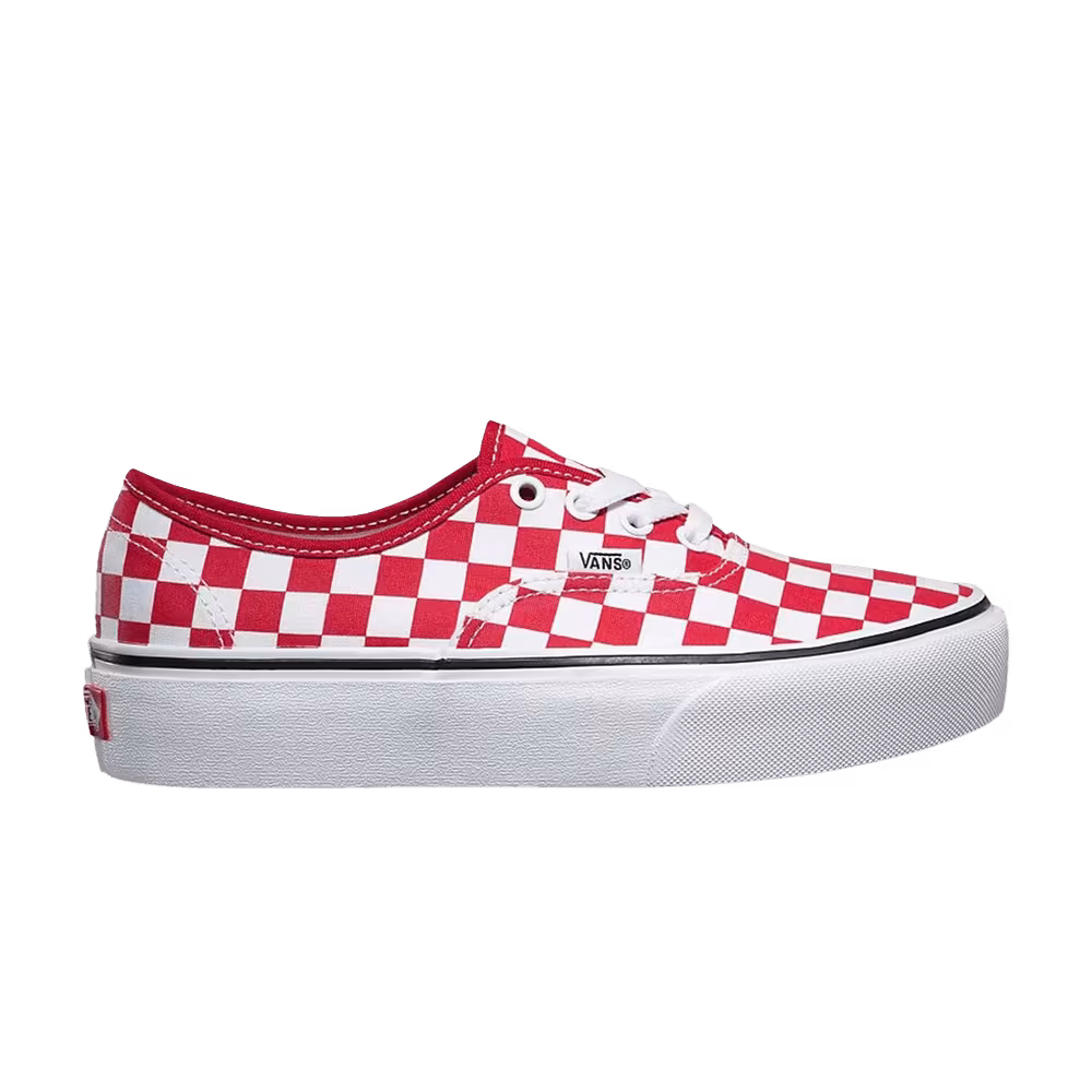 Vans Authentic Platform 2.0 Checkerboard - Racing Red