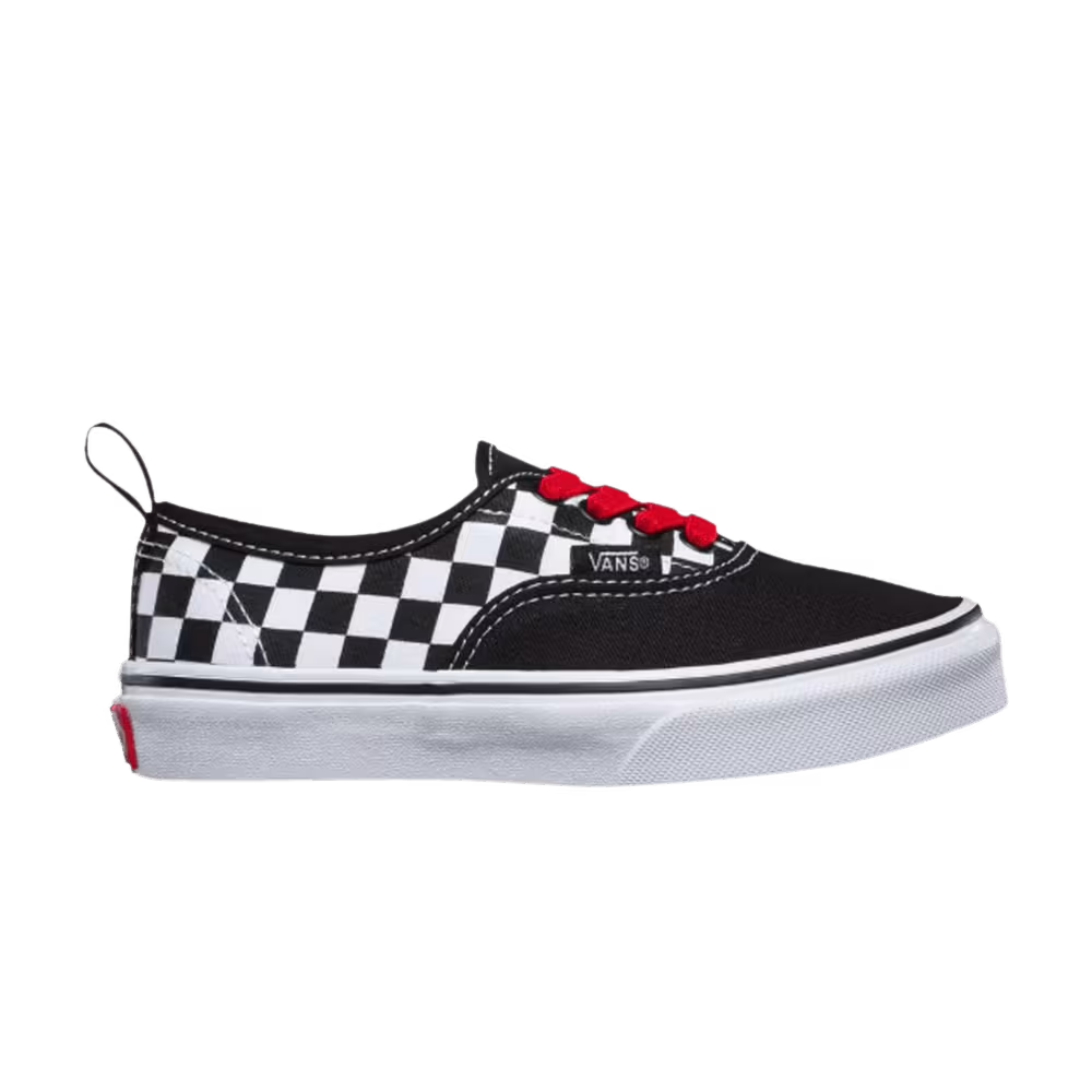 Vans Authentic Elastic Lace Little Kids Checkerboard - Black Red