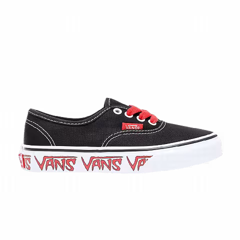 Vans Authentic Big Kids 'Sketch Sidewall - Black Red'