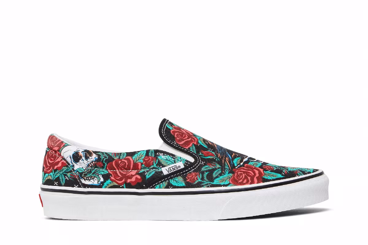 Vans Classic Slip-On Rose Skulls, view 2