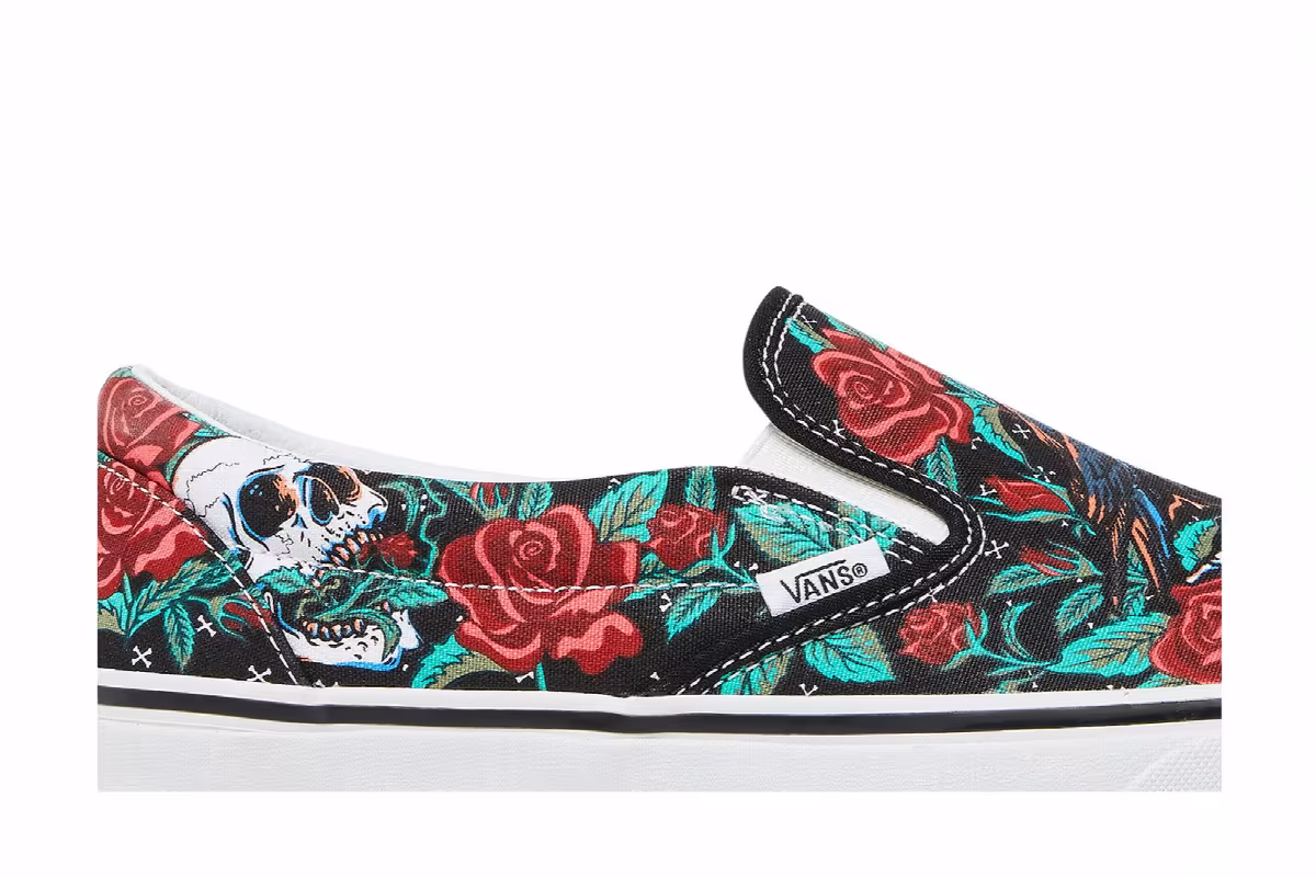 Vans Classic Slip-On Rose Skulls, view 3