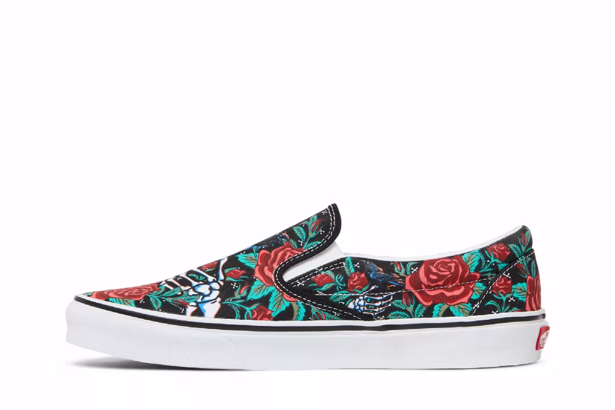 Vans Classic Slip-On Rose Skulls, view 4