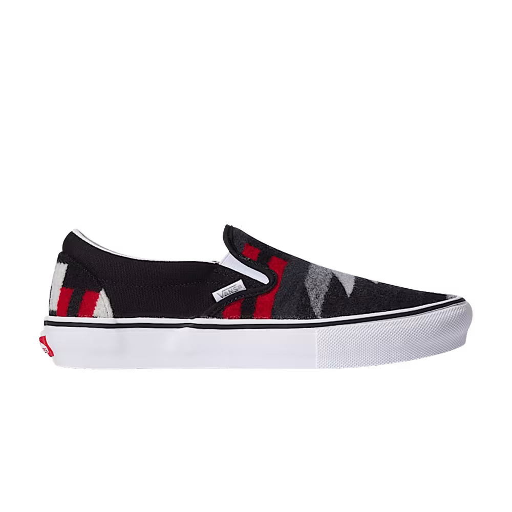 Van Doren Approved x All Nations Skate x Vans Slip-On Black Red White