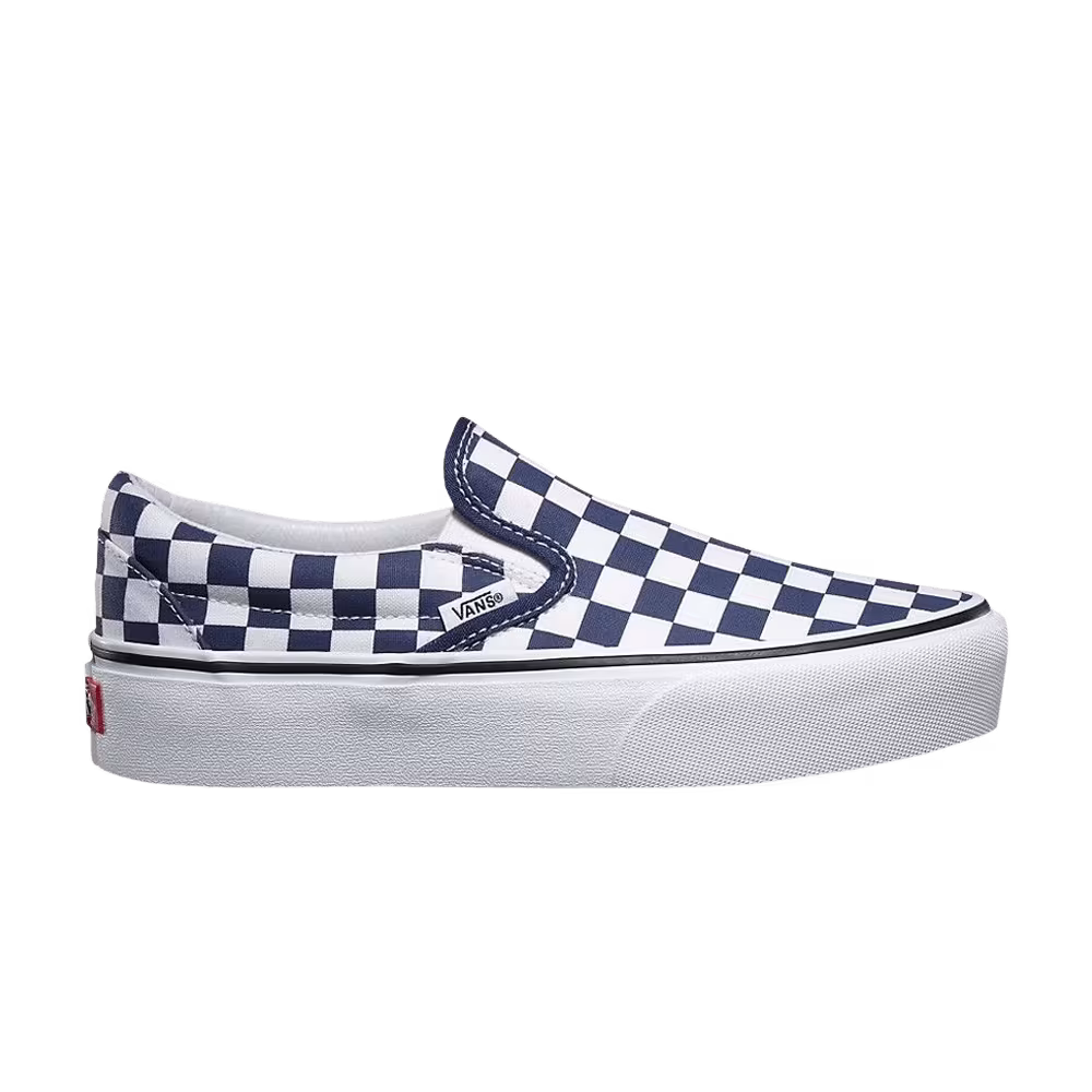 Vans Classic Slip-On Platform Checkerboard - Medieval Blue