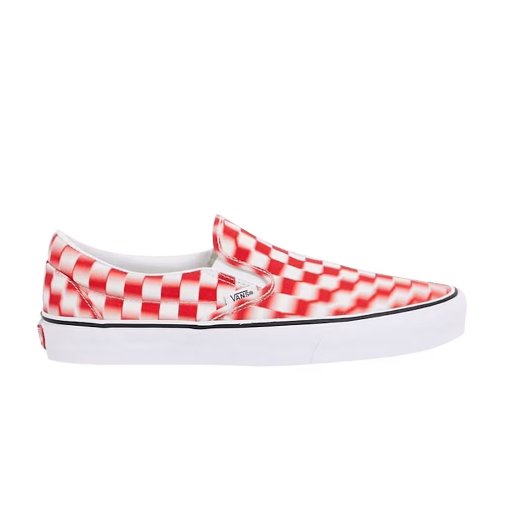 Vans Classic Slip-On Blur Check - White Red