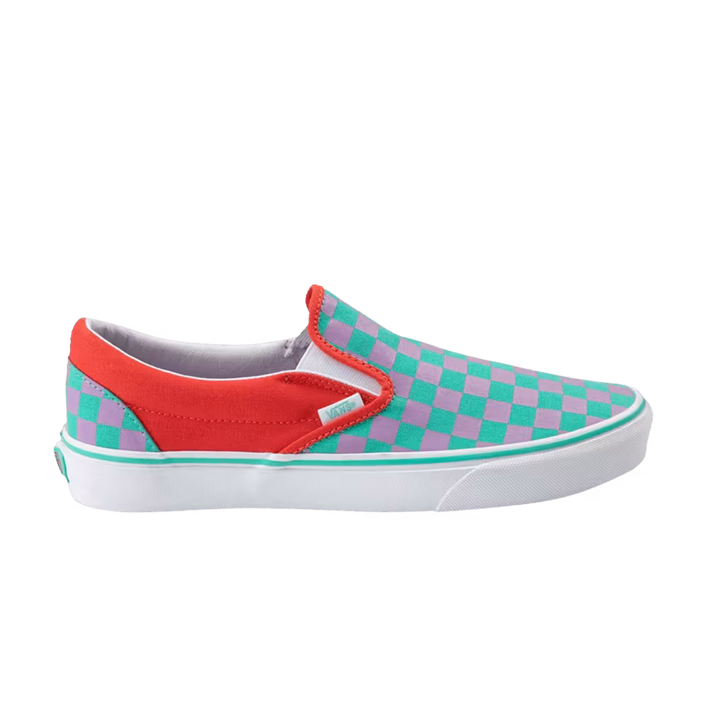 Vans Classic Slip-On Crazy Check - Cherry Tomato Orchid