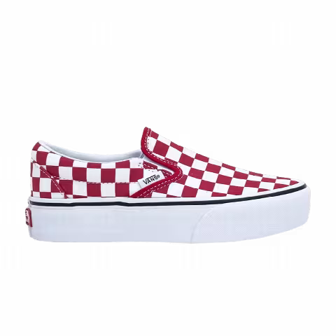Vans Classic Slip-On Platform 'Checkerboard - Racing Red'