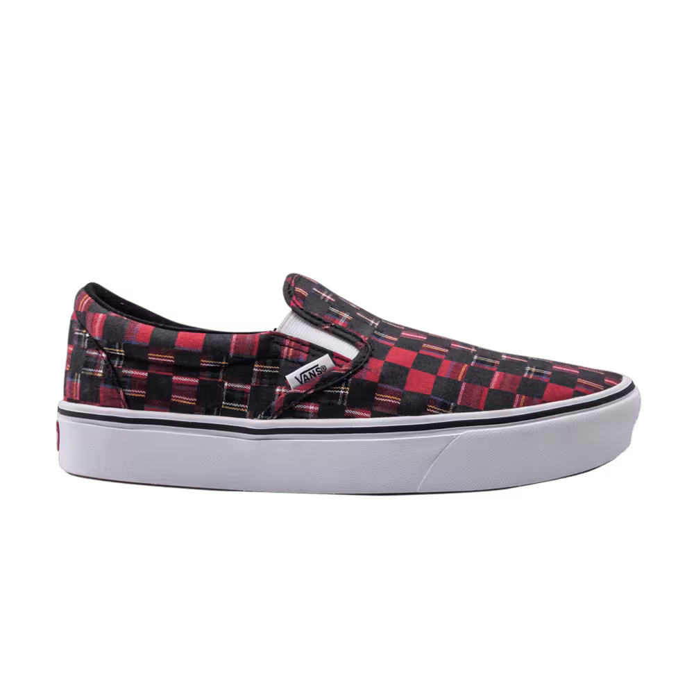Vans Comfycush Slip-On Plaid Checkerboard - Red