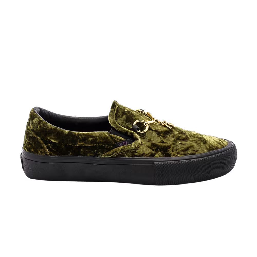 Vans Needles x Classic Slip-On VLT LX Green Velvet