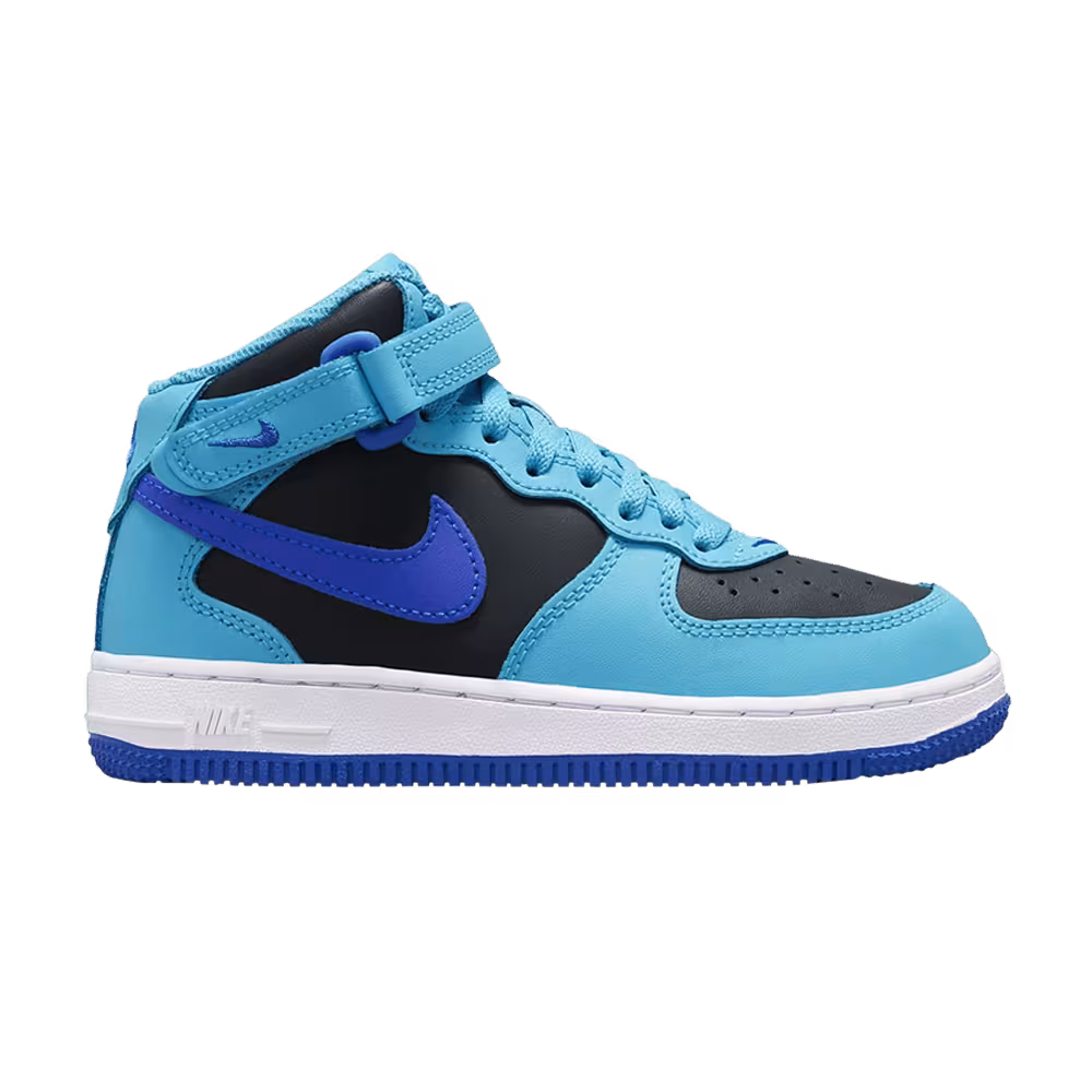 Nike Force 1 Mid LE PS Blue Lightning Black