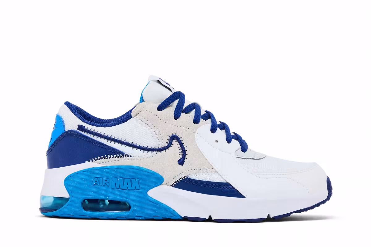 Nike Air Max Excee GS White Deep Royal Blue, view 2