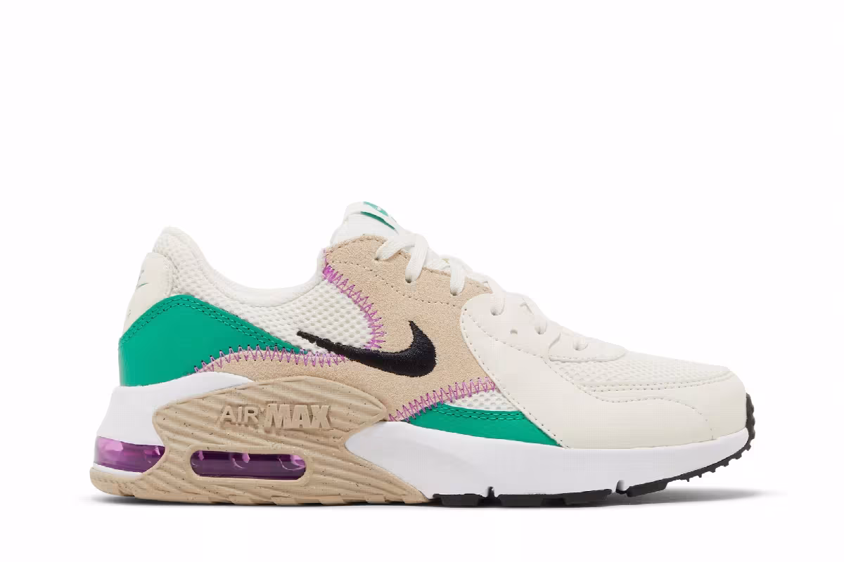 Nike Women's Air Max Excee Sanddrift Green Fuchsia, view 2