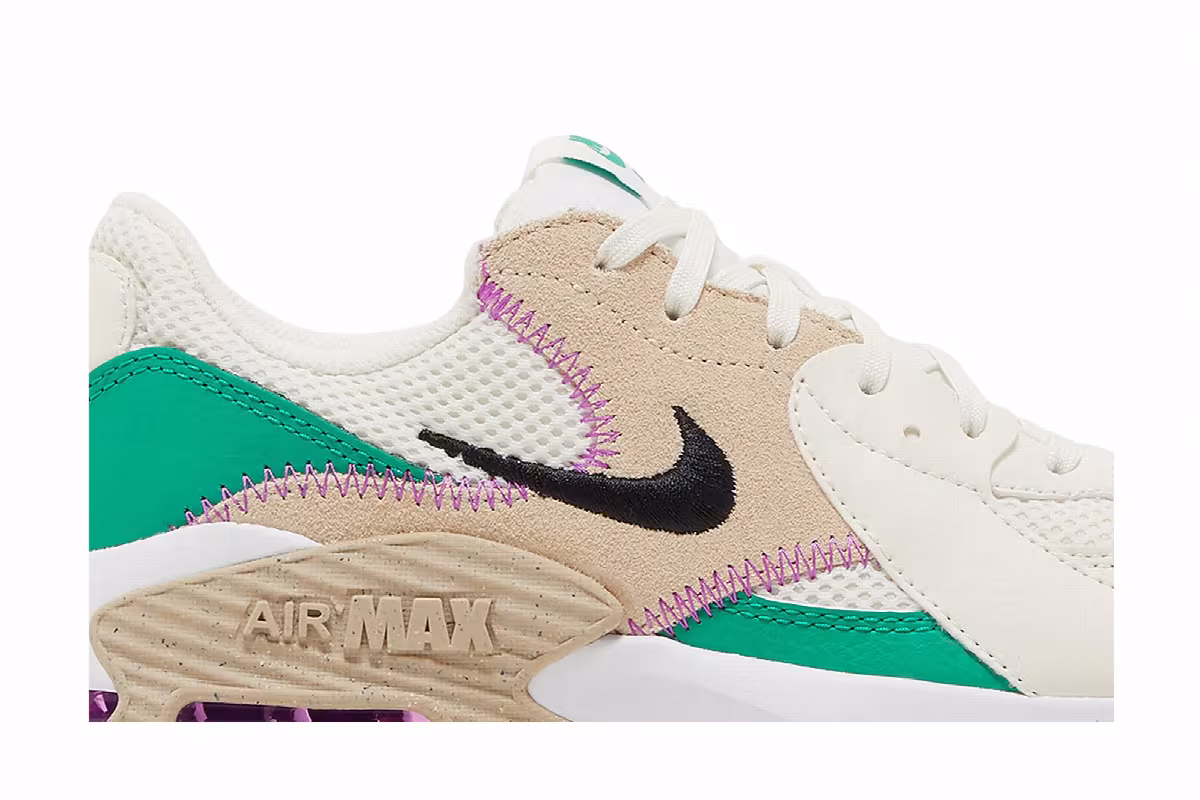 Nike Women's Air Max Excee Sanddrift Green Fuchsia, view 3