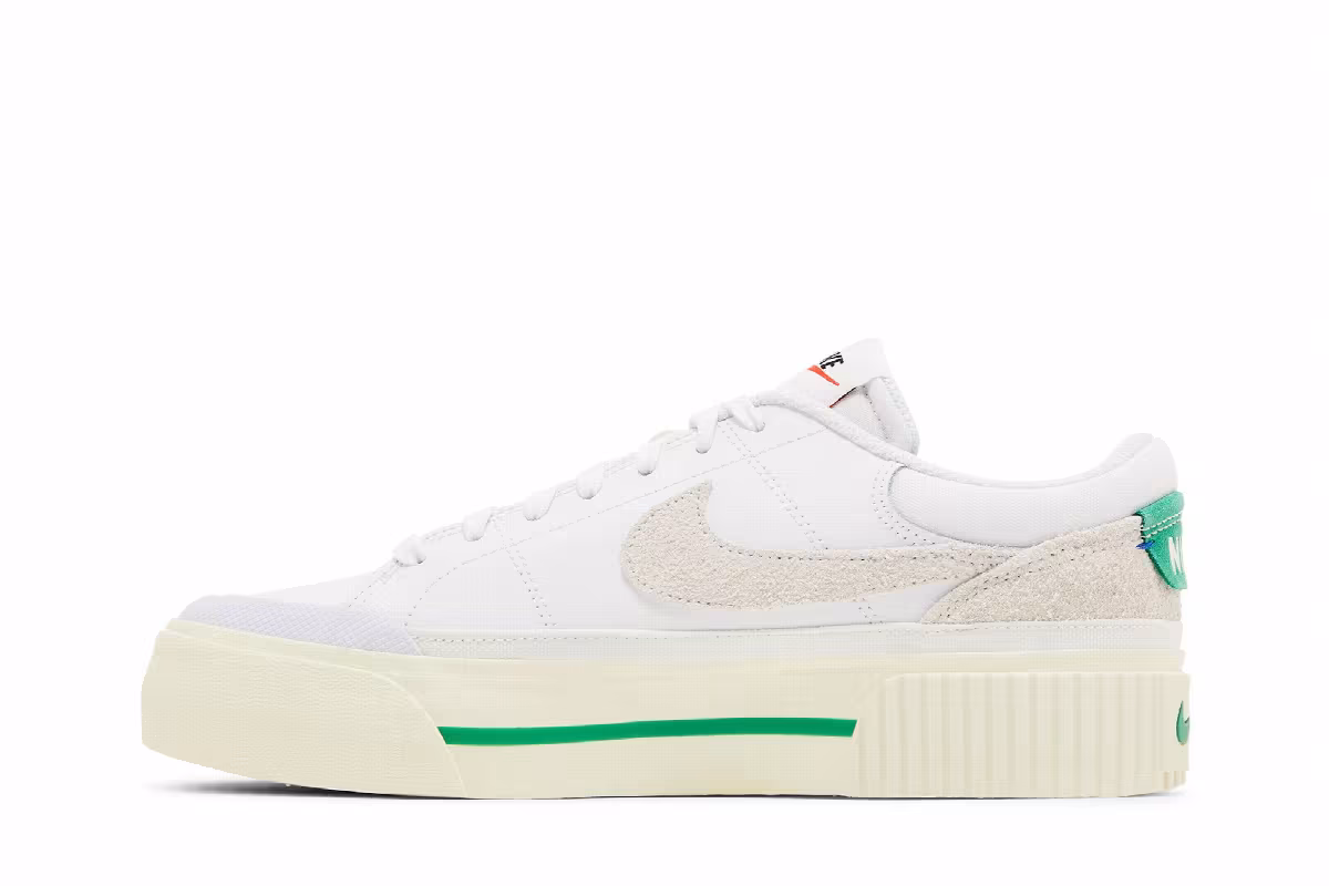 Nike Women's Court Legacy Lift White Stadium Green, view 4