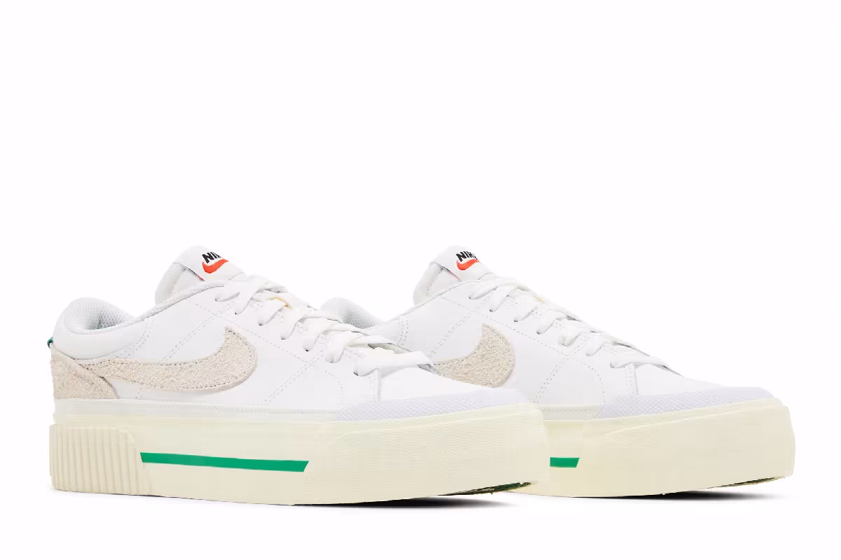 Nike Women's Court Legacy Lift White Stadium Green, view 9