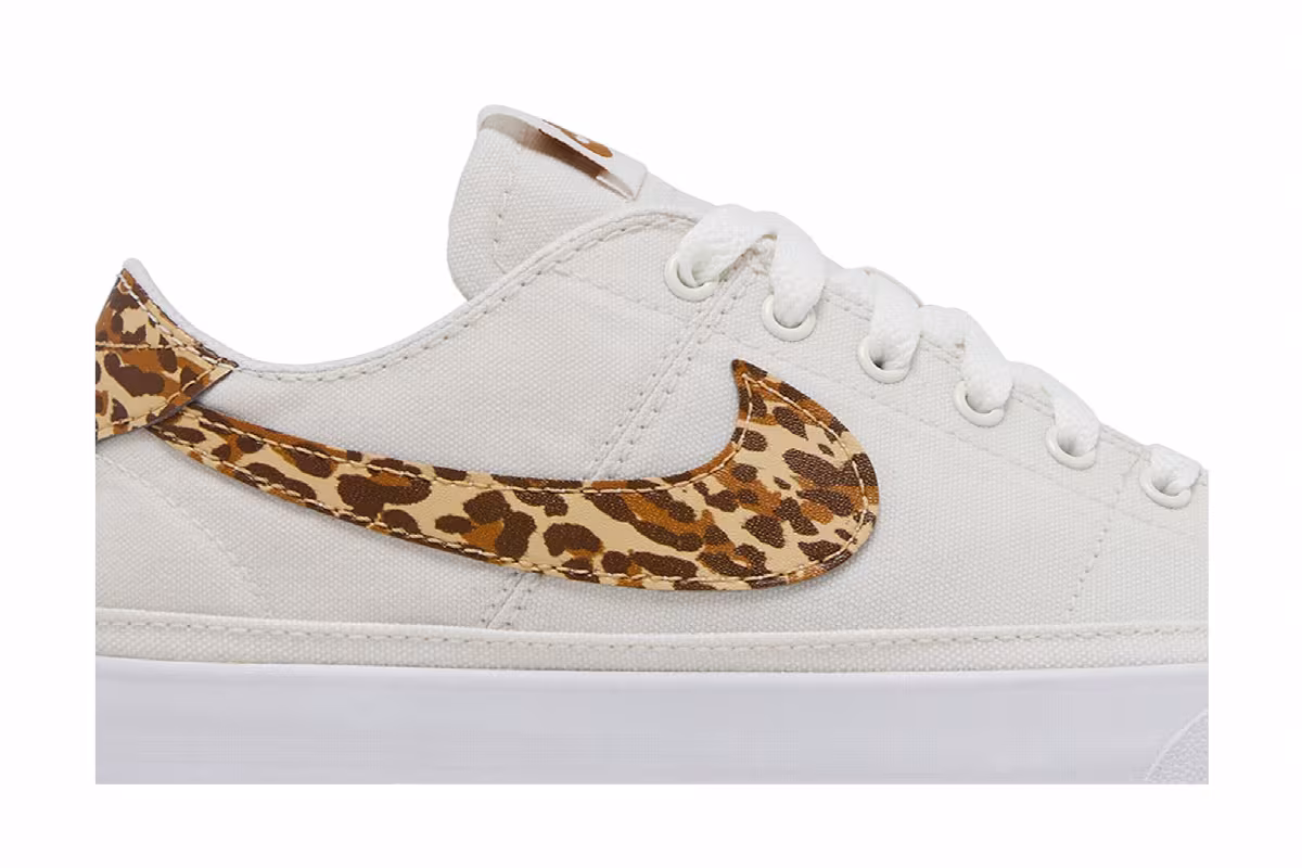 Nike Women's Court Legacy Canvas Leopard, view 3