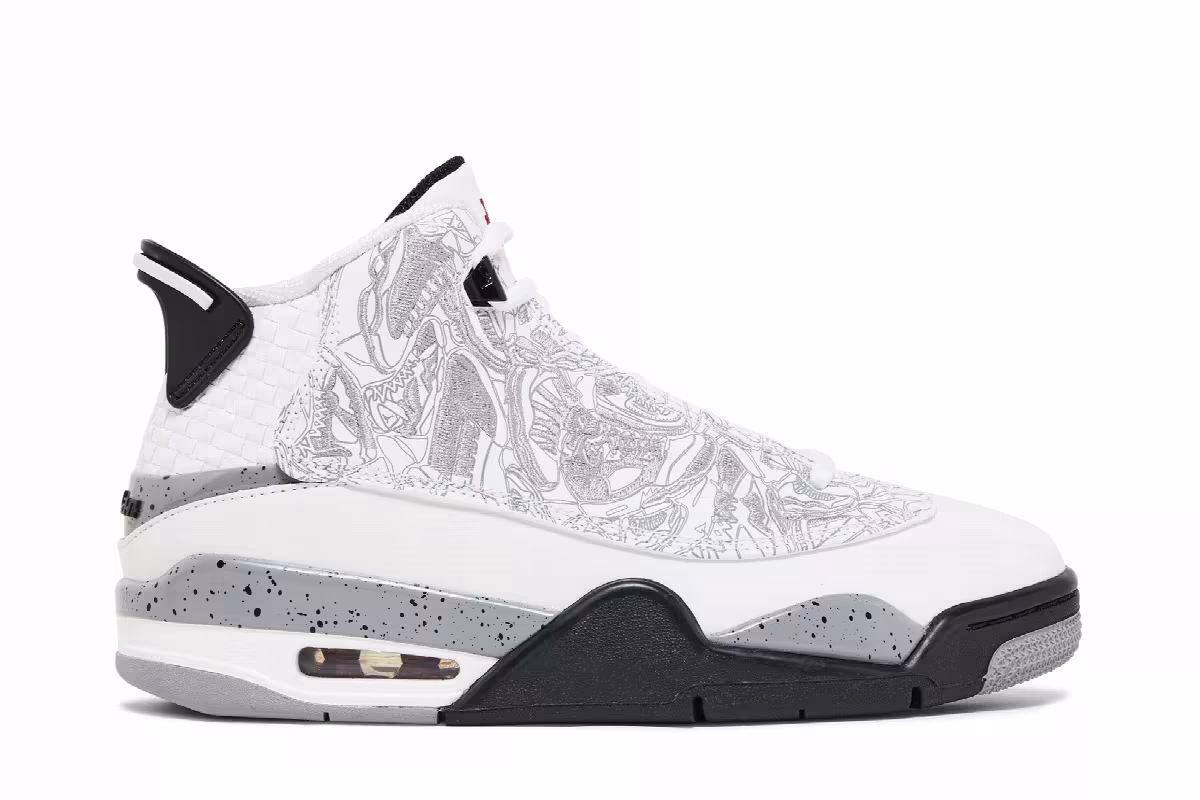 Air Jordan Dub Zero GS White Cement, view 2